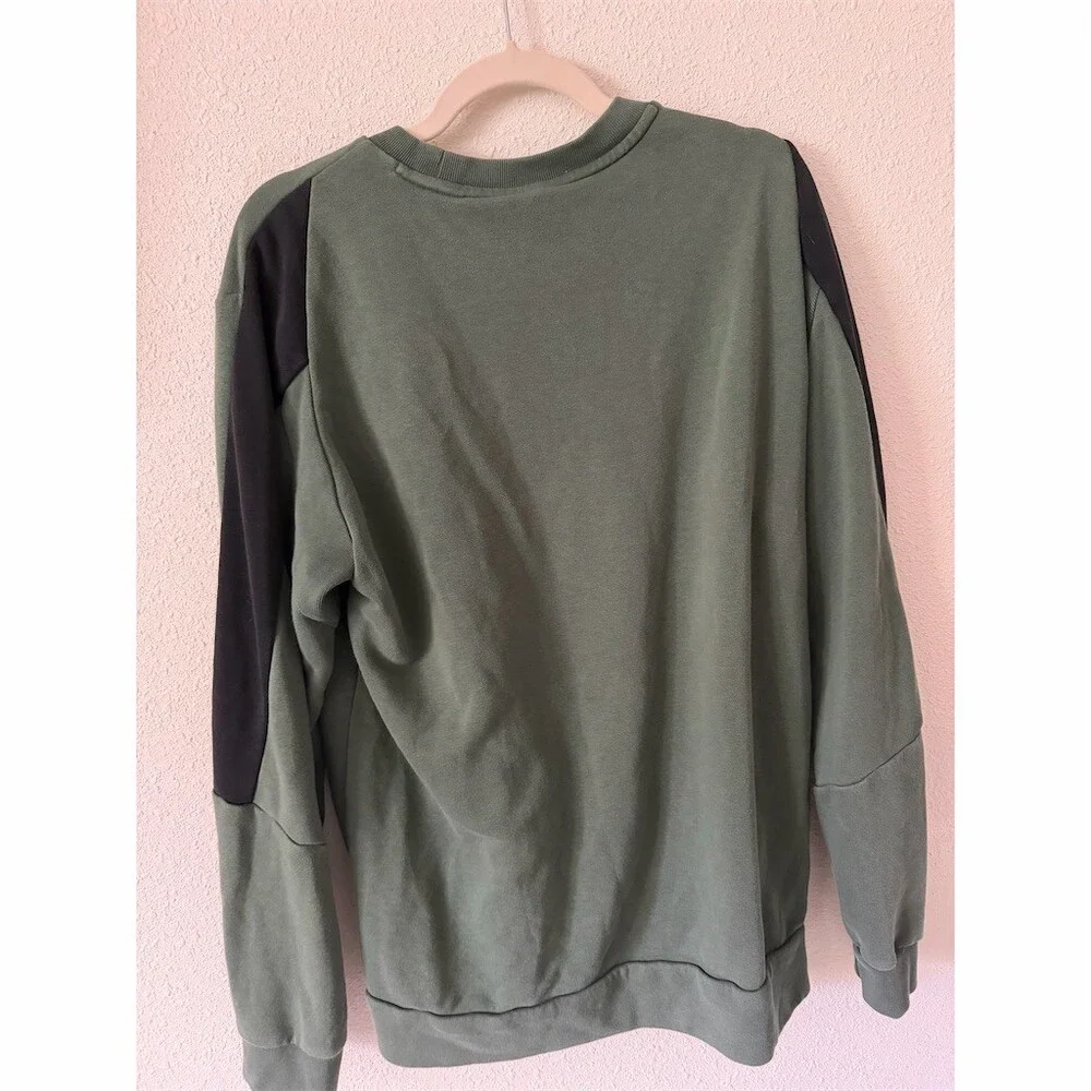 Adidas Future Icons Crewneck Pullover Sweatshirt Men's L Green Black Logo